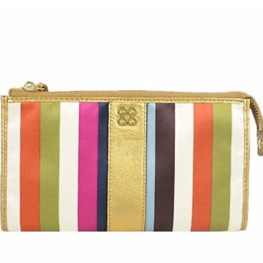 Coach Julia Legacy Stripe zippy wallet wristlet  like new